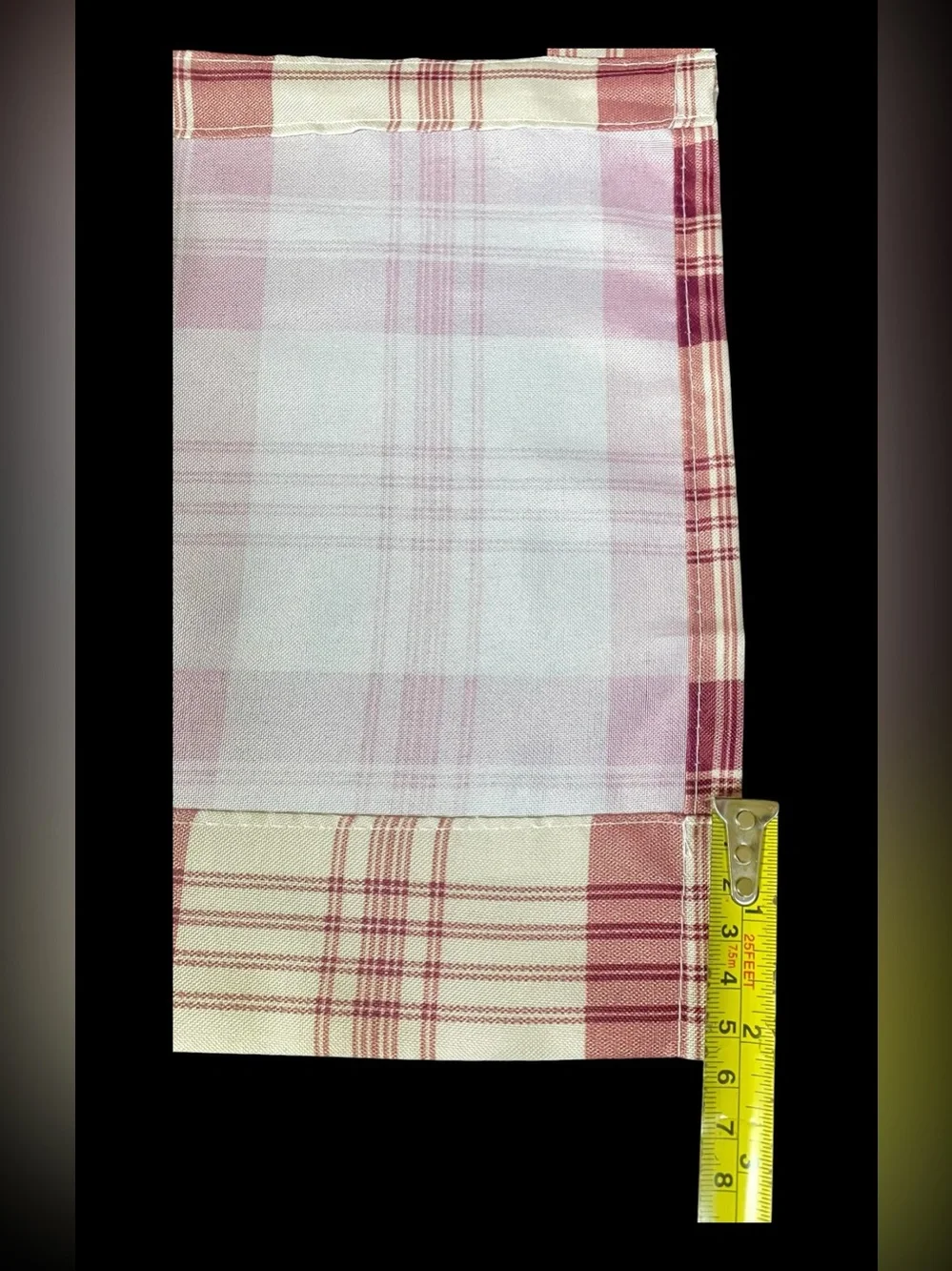 Tab Top Valance Plaid Burgundy Ecru 52 x 14 Lichtenberg No. 918 Kitchen NEW NIP